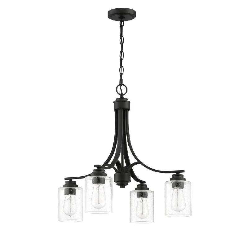Low - Bay Industrial Lighting Fixtures for Small FactoriesBolden 4 Light Chandelier in Flat Black