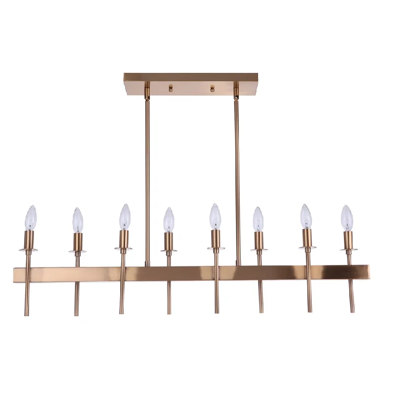 Durable Industrial Lighting for Harsh EnvironmentsLarrson 8 Light Island in Satin Brass