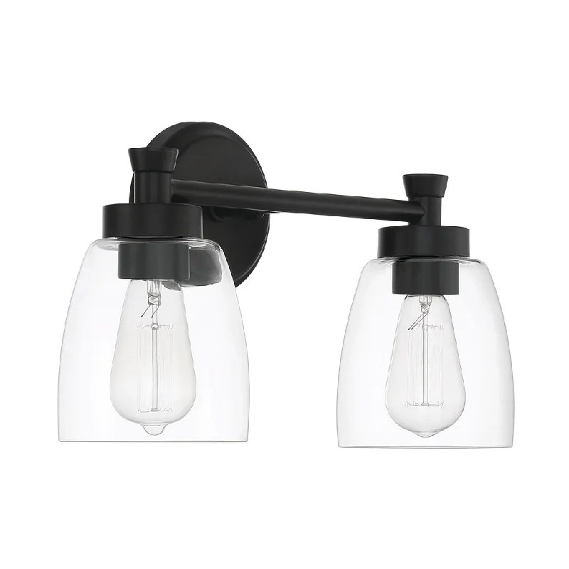 Low - Bay Industrial Lighting Fixtures for Small FactoriesHenning 2 Light Vanity in Flat Black