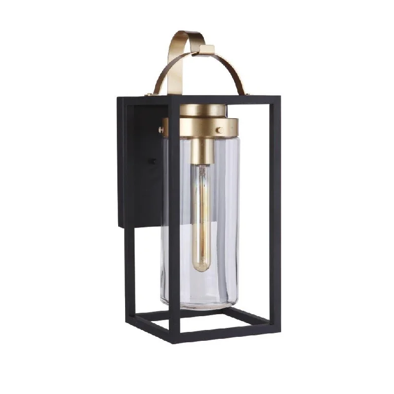 Industrial Lighting for Textile MillsNeo 1 Light Large Outdoor Wall Lantern in Midnight/Satin Brass Industrial Lighting for Textile MillsNeo 1 Light Large Outdoor Wall Lantern in Midnight/Satin Brass