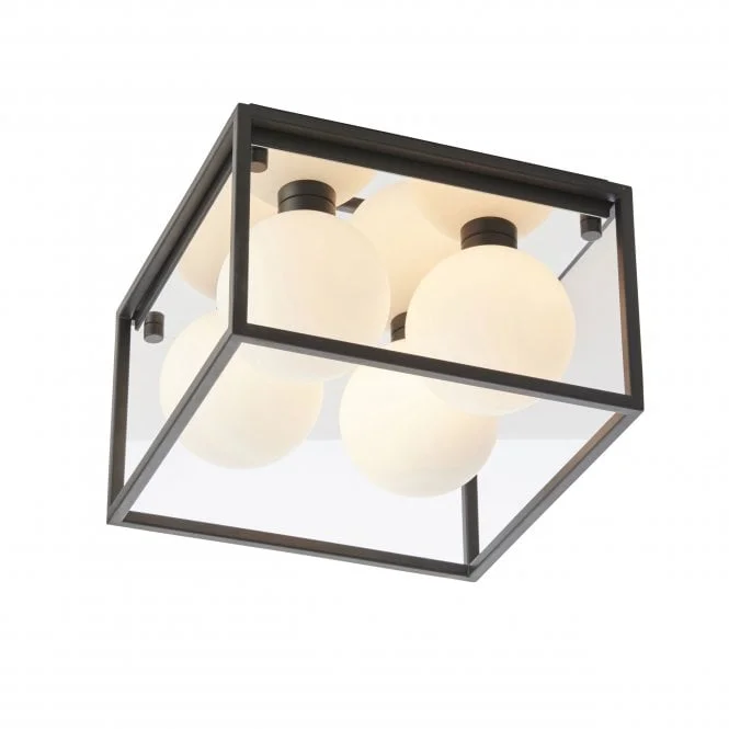 Track lighting with swivel heads for precise aimingTrack lighting with a brushed nickel finishEnvision 3/4Lt Centre Ceiling Light IP44 - Matt Black & Opal Track lighting with swivel heads for precise aimingTrack lighting with a brushed nickel finishEnvision 3/4Lt Centre Ceiling Light IP44 - Matt Black & Opal