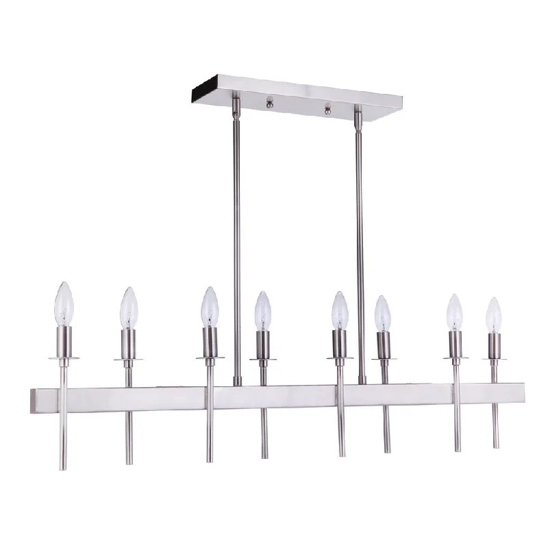 Waterproof Industrial Lighting for Wet AreasLarrson 8 Light Island in Brushed Polished Nickel