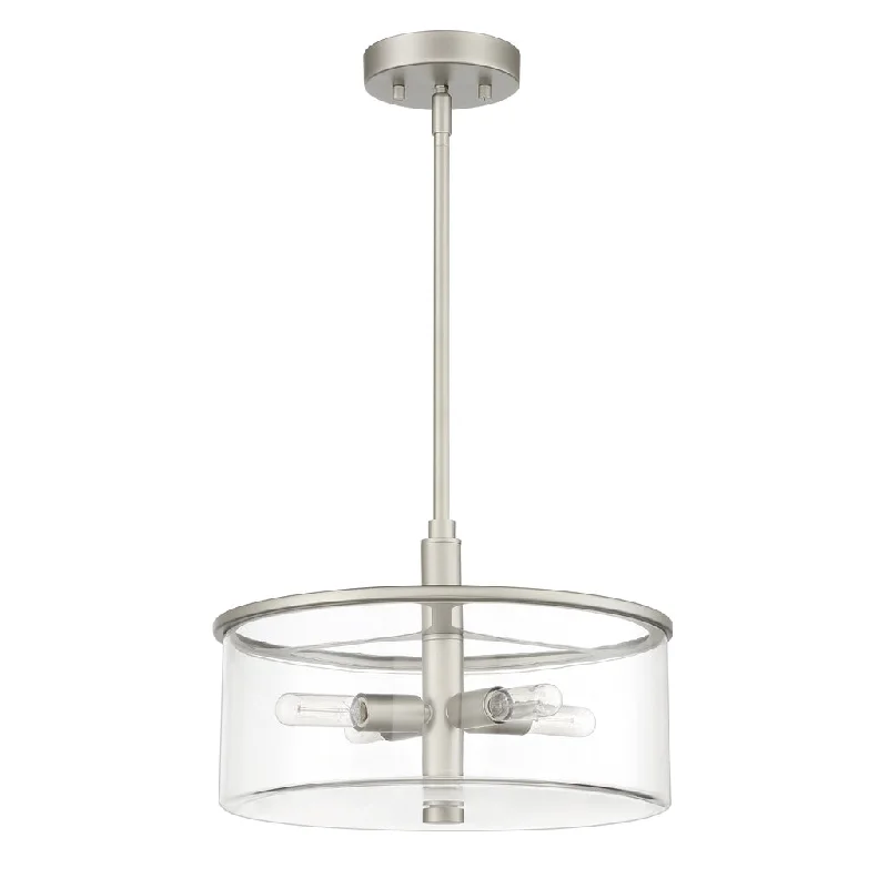 Industrial Exit Sign Lighting for Quick EvacuationHailie 4 Light Pendant in Satin Nickel