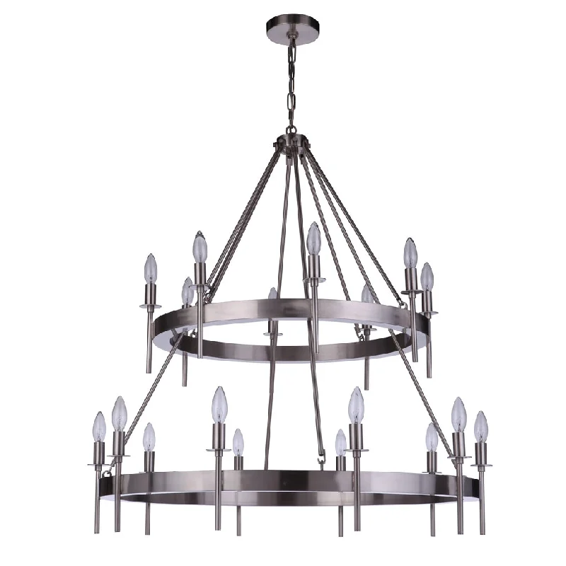 Industrial Lighting for Furniture FactoriesLarrson 18 Light Chandelier in Brushed Polished Nickel Industrial Lighting for Furniture FactoriesLarrson 18 Light Chandelier in Brushed Polished Nickel