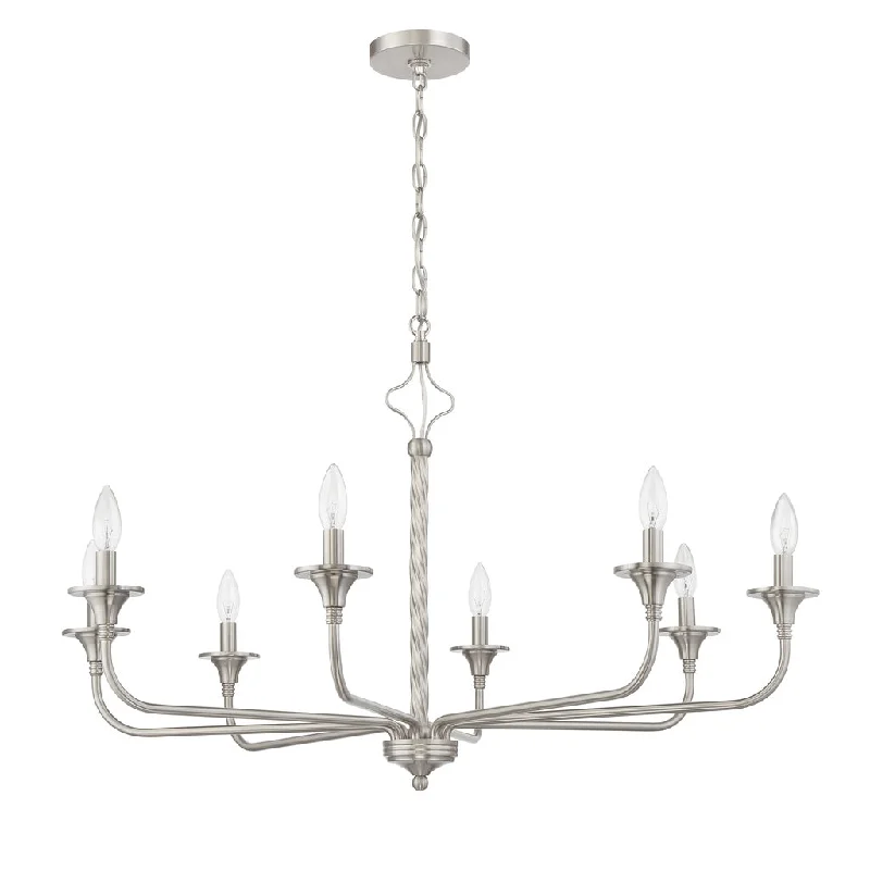 Industrial Lighting for Chemical PlantsJolenne 8 Light Chandelier in Brushed Polished Nickel Industrial Lighting for Chemical PlantsJolenne 8 Light Chandelier in Brushed Polished Nickel
