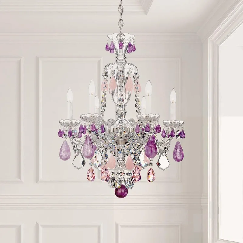 Dust - Resistant Industrial Lighting for Dirty WorkspacesHamilton Rock Crystal 6 Light Silver Chandelier with Clear Rock Crystals Dust - Resistant Industrial Lighting for Dirty WorkspacesHamilton Rock Crystal 6 Light Silver Chandelier with Clear Rock Crystals
