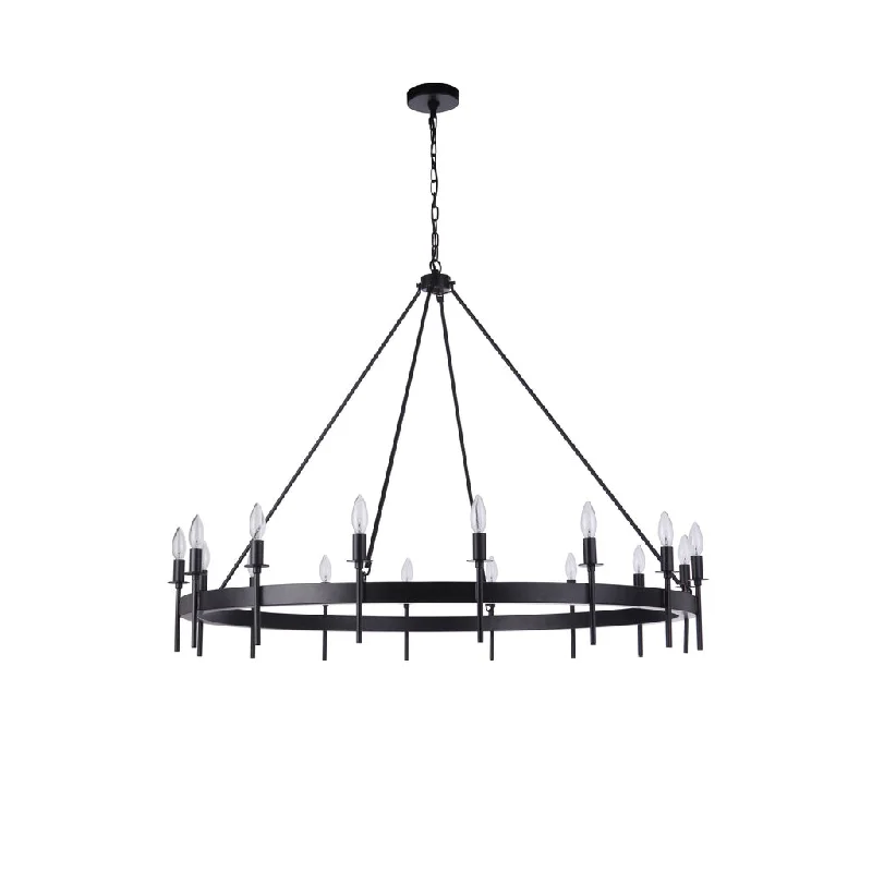 Corrosion - Resistant Industrial Lighting for Coastal FactoriesLarrson 16 Light Chandelier in Flat Black Corrosion - Resistant Industrial Lighting for Coastal FactoriesLarrson 16 Light Chandelier in Flat Black