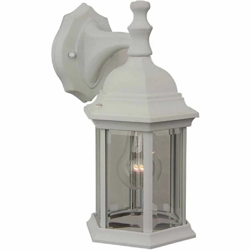 Industrial Lighting for Furniture FactoriesHex Style Cast 1 Light Medium Outdoor Wall Lantern in Textured White