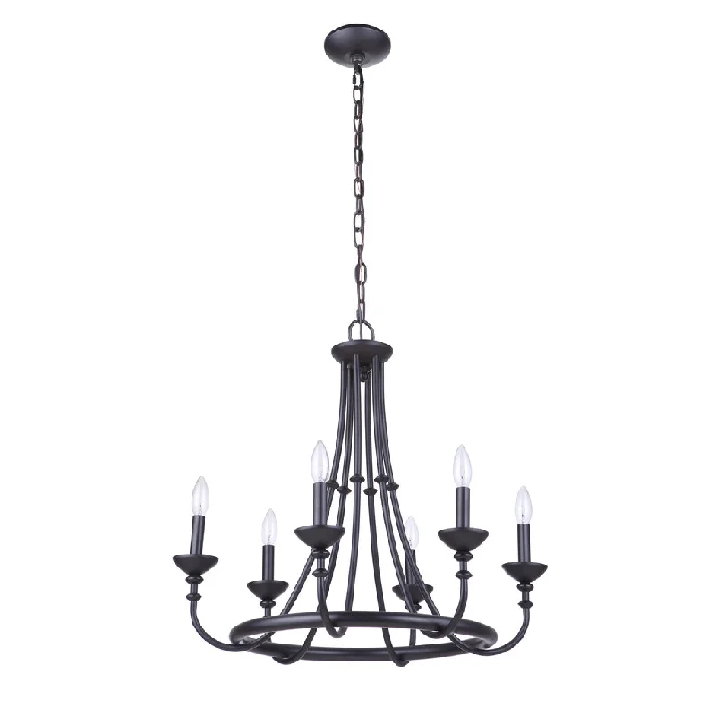 Dust - Resistant Industrial Lighting for Dirty WorkspacesMarlowe 6 Light Chandelier in Flat Black