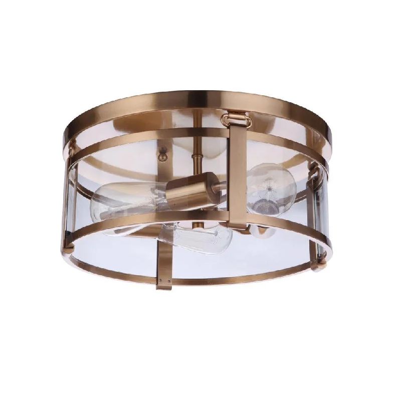 Adjustable Industrial Lighting for Flexible IlluminationElliot 3 Light Flushmount in Satin Brass Adjustable Industrial Lighting for Flexible IlluminationElliot 3 Light Flushmount in Satin Brass