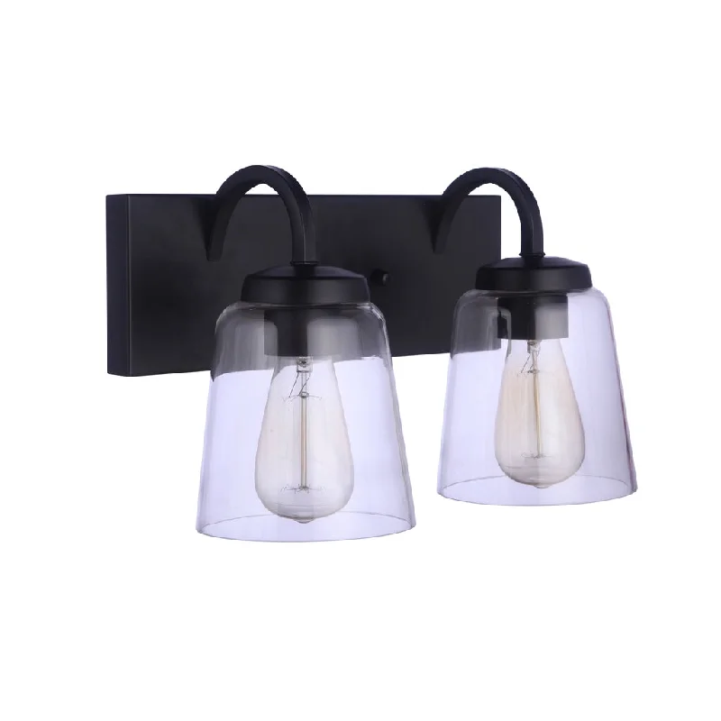 Industrial Flood Lighting for Outdoor Loading DocksElsa 2 Light Vanity in Flat Black