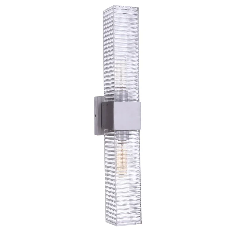 Industrial Lighting for Printing Press FacilitiesRidge 24" 2 Light Outdoor Wall Sconce in Satin Aluminum Industrial Lighting for Printing Press FacilitiesRidge 24" 2 Light Outdoor Wall Sconce in Satin Aluminum