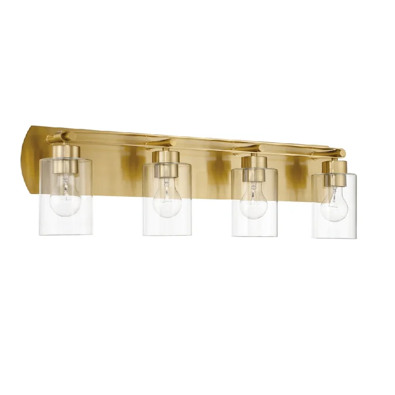 Industrial Lighting for Food Processing FactoriesHendrix 4 Light Vanity in Satin Brass