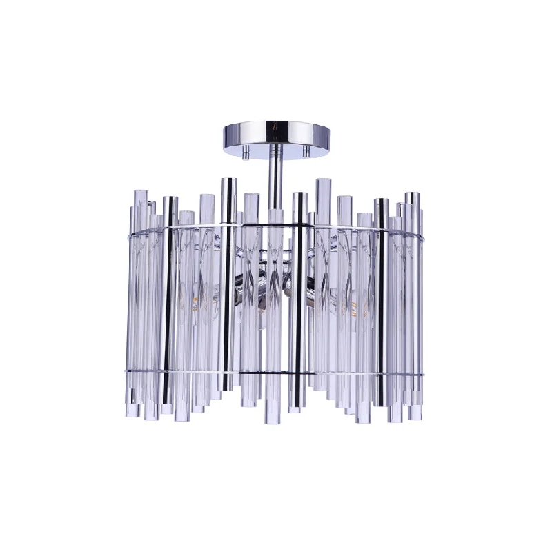 Industrial Lighting for Printing Press FacilitiesReveal 3 Light Semi Flush in Chrome Industrial Lighting for Printing Press FacilitiesReveal 3 Light Semi Flush in Chrome