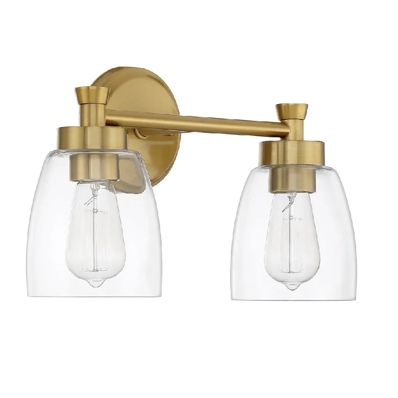 Shock - Resistant Industrial Lighting for Vibrating Machinery AreasHenning 2 Light Vanity in Satin Brass