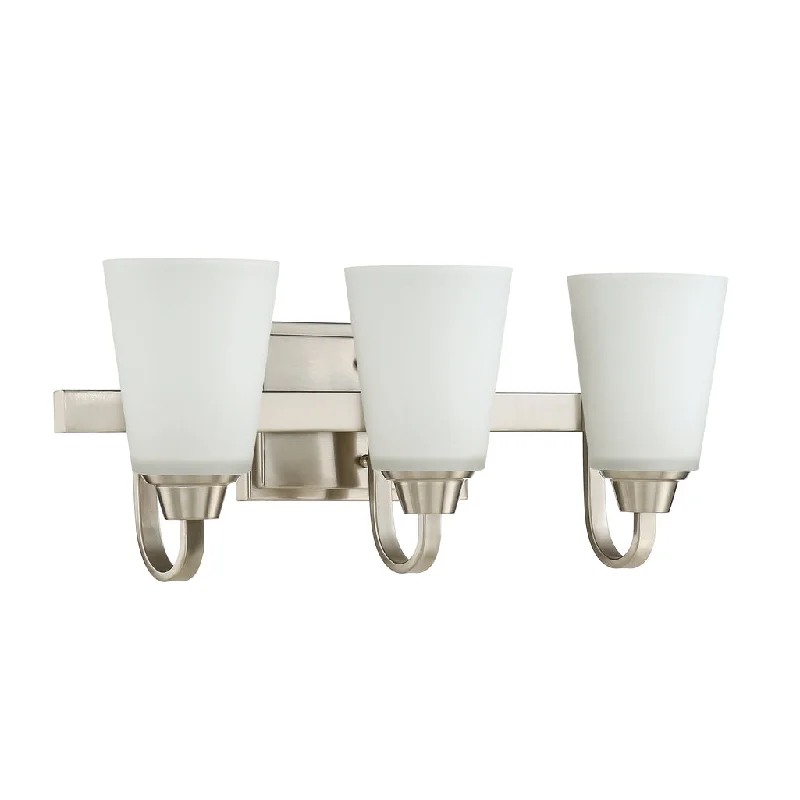 Shock - Resistant Industrial Lighting for Vibrating Machinery AreasGrace 3 Light Vanity in Brushed Polished Nickel