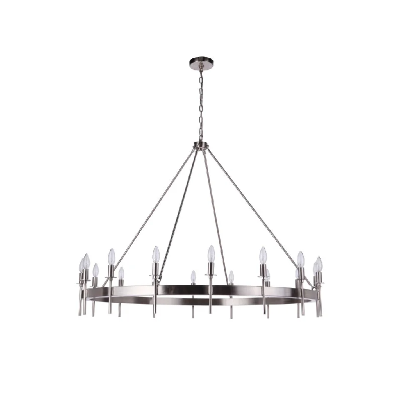High - Bay LED Industrial Lighting for WarehousesLarrson 16 Light Chandelier in Brushed Polished Nickel High - Bay LED Industrial Lighting for WarehousesLarrson 16 Light Chandelier in Brushed Polished Nickel