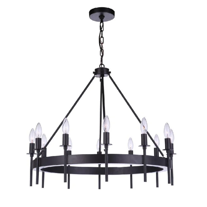Industrial Lighting for Furniture FactoriesLarrson 12 Light Chandelier in Flat Black Industrial Lighting for Furniture FactoriesLarrson 12 Light Chandelier in Flat Black