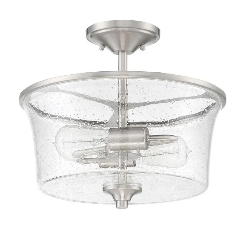 Waterproof Industrial Lighting for Wet AreasGwyneth 2 Light Convertible Semi Flush in Brushed Polished Nickel Waterproof Industrial Lighting for Wet AreasGwyneth 2 Light Convertible Semi Flush in Brushed Polished Nickel