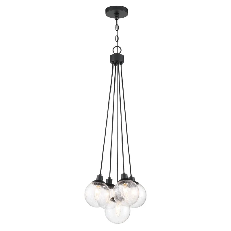 Low - Bay Industrial Lighting Fixtures for Small FactoriesQue 5 Light Pendant in Flat Black