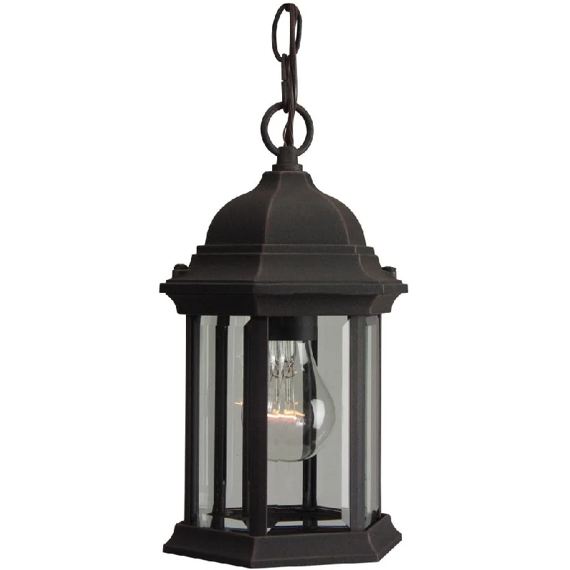 Industrial Lighting for Printing Press FacilitiesHex Style Cast 1 Light Outdoor Pendant in Rust