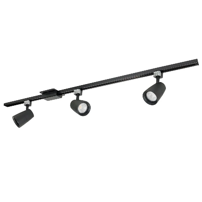 Industrial Flood Lighting for Outdoor Loading DocksMac XL 4ft 3 Lights LED Track Kit 54W 3800 Lumens 3000K, Halo, 24° / 56°, Black Industrial Flood Lighting for Outdoor Loading DocksMac XL 4ft 3 Lights LED Track Kit 54W 3800 Lumens 3000K, Halo, 24° / 56°, Black