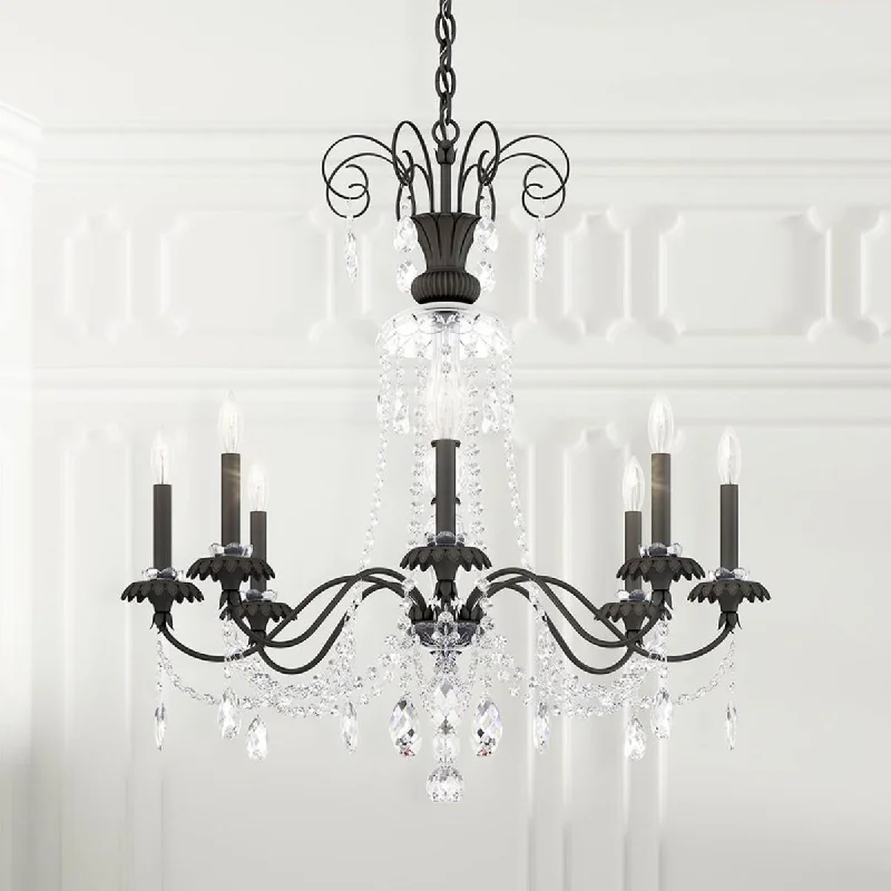 Industrial Lighting with High CRI (Color Rendering Index) for True Color PerceptionHelenia 8 Light Black Chandelier with Clear Heritage Crystals Industrial Lighting with High CRI (Color Rendering Index) for True Color PerceptionHelenia 8 Light Black Chandelier with Clear Heritage Crystals