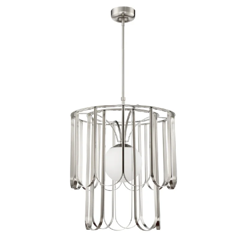Industrial Task Lighting for Precision WorkstationsMelody 1 Light Pendant in Brushed Polished Nickel Industrial Task Lighting for Precision WorkstationsMelody 1 Light Pendant in Brushed Polished Nickel