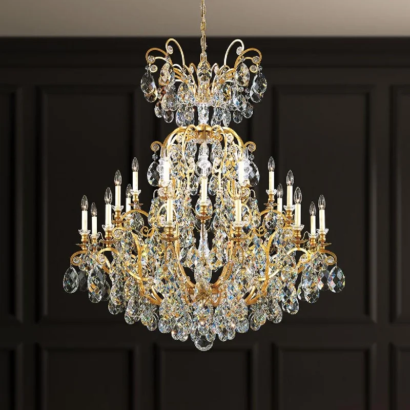 Industrial Lighting for Furniture FactoriesRenaissance 25 Light Black Chandelier with Crystals from Swarovski