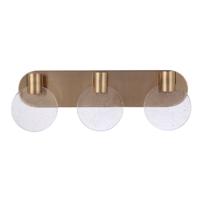 Industrial Lighting for Food Processing FactoriesGlisten 3 Light LED Vanity in Satin Brass