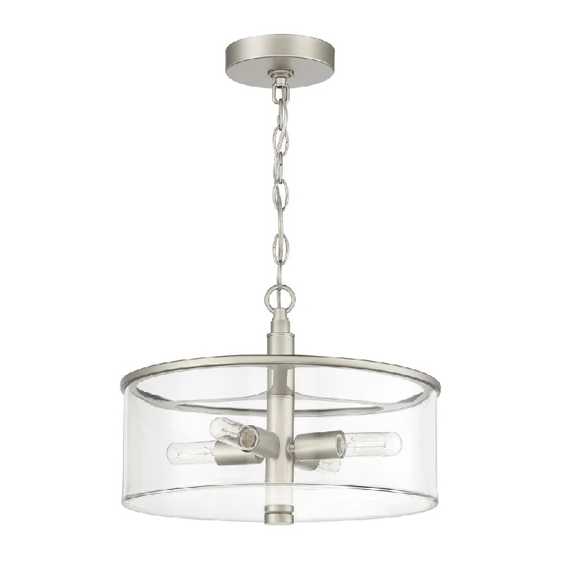 Explosion - Proof Industrial Lighting for Hazardous LocationsHailie 4 Light Convertible Semi Flush in Satin Nickel
