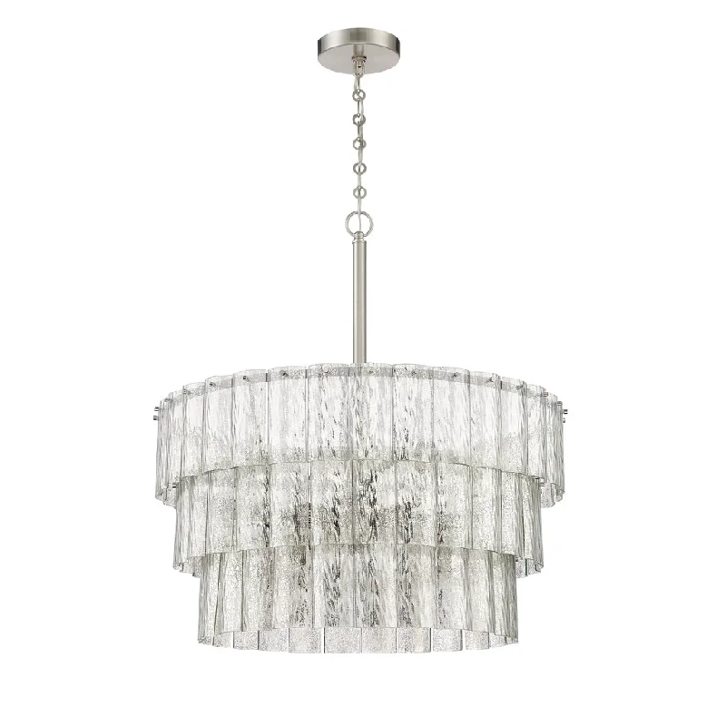 Industrial Lighting for Metal Fabrication ShopsMuseo 12 Light Pendant in Brushed Polished Nickel Industrial Lighting for Metal Fabrication ShopsMuseo 12 Light Pendant in Brushed Polished Nickel