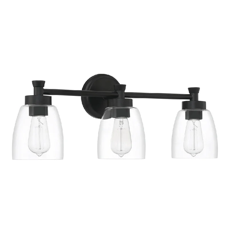 Waterproof Industrial Lighting for Wet AreasHenning 3 Light Vanity in Flat Black