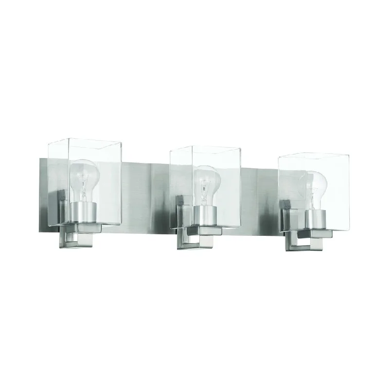 Low - Bay Industrial Lighting Fixtures for Small FactoriesMcClane 3 Light Vanity in Brushed Polished Nickel Low - Bay Industrial Lighting Fixtures for Small FactoriesMcClane 3 Light Vanity in Brushed Polished Nickel