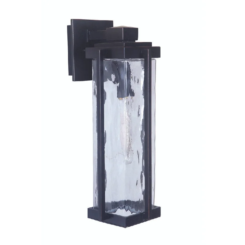 Color - Tunable Industrial Lighting for Special ApplicationsPyrmont 1 Light Medium Outdoor Wall Lantern in Oiled Bronze Gilded with Clear Hammered Glass Color - Tunable Industrial Lighting for Special ApplicationsPyrmont 1 Light Medium Outdoor Wall Lantern in Oiled Bronze Gilded with Clear Hammered Glass