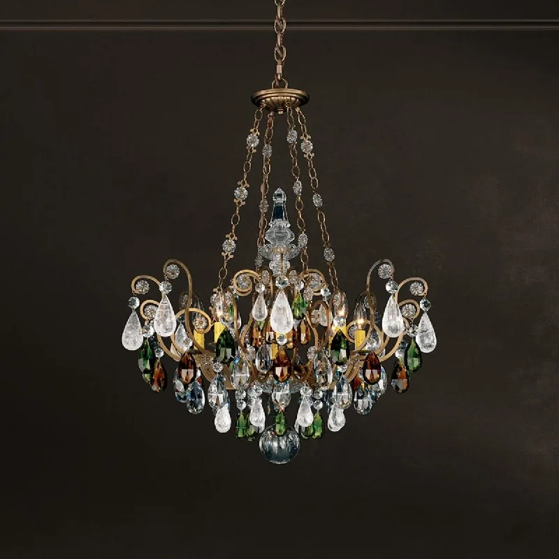 Industrial Lighting for Pharmaceutical ManufacturingRenaissance Rock Crystal 8 Light Etruscan Gold Chandelier with Clear Rock Crystal