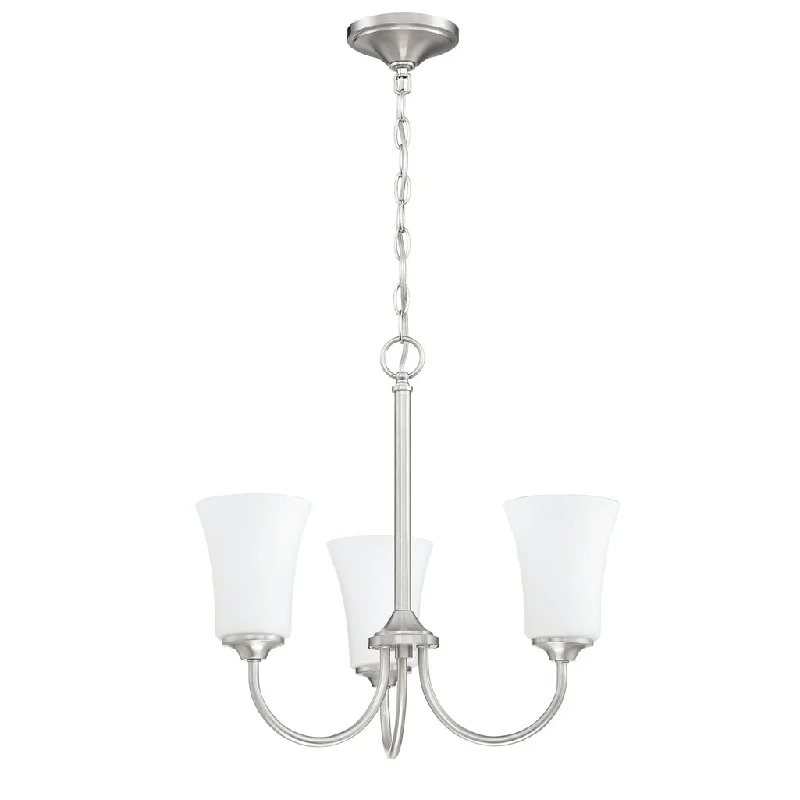 Explosion - Proof Industrial Lighting for Hazardous LocationsGwyneth 3 Light Chandelier in Brushed Polished Nickel (White Glass) Explosion - Proof Industrial Lighting for Hazardous LocationsGwyneth 3 Light Chandelier in Brushed Polished Nickel (White Glass)