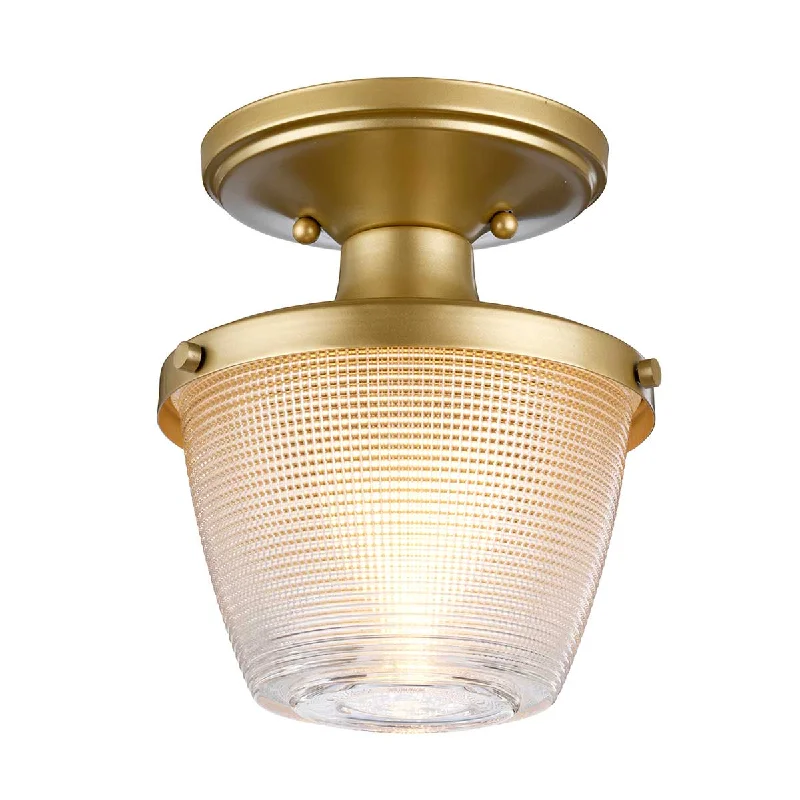 Track lighting for outdoor gardensTrack lighting for modernizing traditional interiorsDublin 1 Light Semi-Flush Mount IP44 – Painted Natural Brass/Polished Chrome