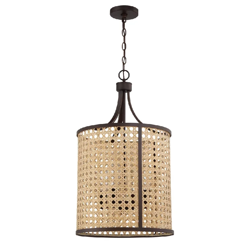 Industrial Emergency Lighting for Safety in FactoriesMalaya 4 Light Foyer in Aged Bronze Brushed