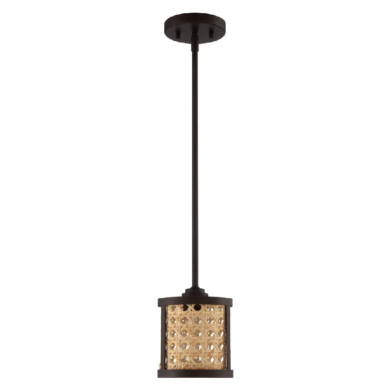 Industrial Lighting for Furniture FactoriesMalaya 1 Light Mini Pendant in Aged Bronze Brushed