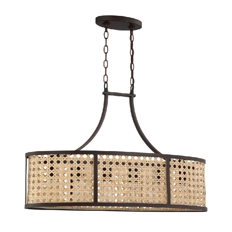 Industrial Flood Lighting for Outdoor Loading DocksMalaya 6 Light Island in Aged Bronze Brushed