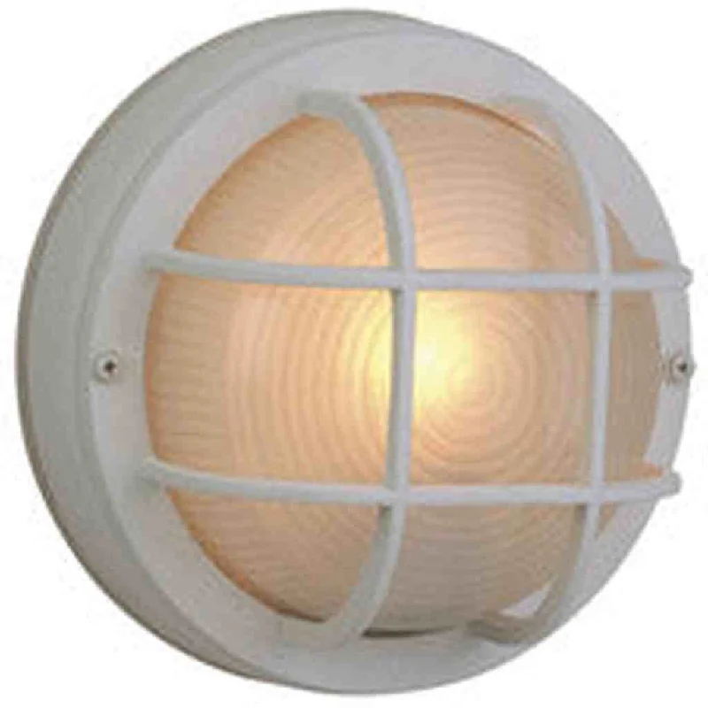 Energy - Efficient Industrial Lighting for Cost - SavingsRound Bulkhead 1 Light Small Flush/Wall Mount in Textured White Energy - Efficient Industrial Lighting for Cost - SavingsRound Bulkhead 1 Light Small Flush/Wall Mount in Textured White