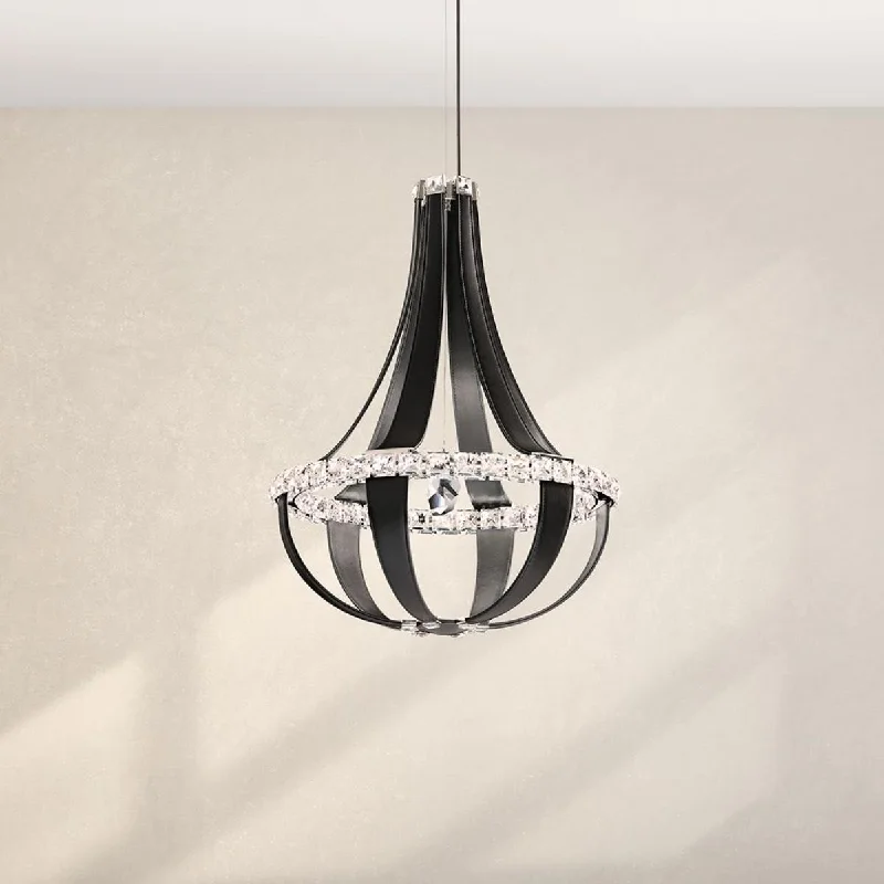Dust - Resistant Industrial Lighting for Dirty WorkspacesCrystal Empire 27 inch Grizzly Black LED Pendant Light with Clear Swarovski Crystals Dust - Resistant Industrial Lighting for Dirty WorkspacesCrystal Empire 27 inch Grizzly Black LED Pendant Light with Clear Swarovski Crystals