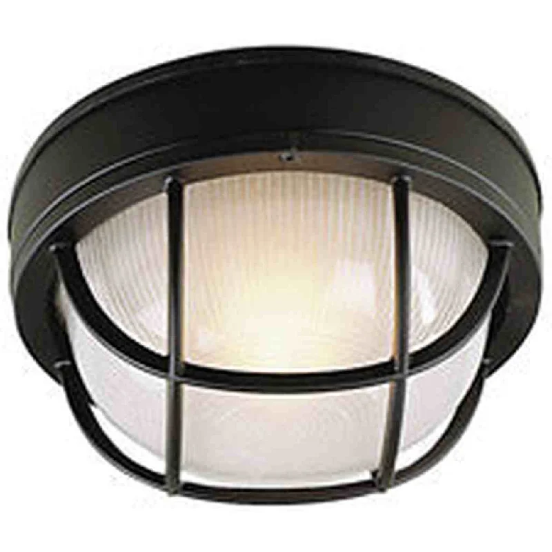Dust - Resistant Industrial Lighting for Dirty WorkspacesRound Bulkhead 1 Light Small Flush/Wall Mount in Textured Black Dust - Resistant Industrial Lighting for Dirty WorkspacesRound Bulkhead 1 Light Small Flush/Wall Mount in Textured Black