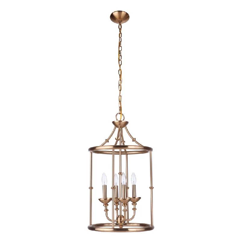 Explosion - Proof Industrial Lighting for Hazardous LocationsMarlowe 4 Light Foyer in Satin Brass