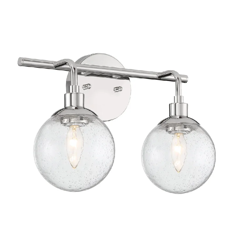 Dimmable Industrial Lighting for Ambiance ControlQue 2 Light Vanity in Chrome