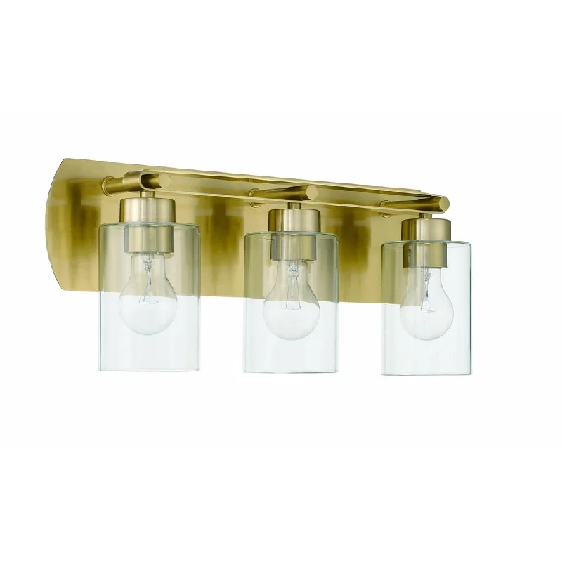 Waterproof Industrial Lighting for Wet AreasHendrix 3 Light Vanity in Satin Brass