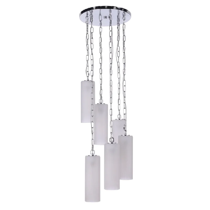 Low - Bay Industrial Lighting Fixtures for Small FactoriesMyos 6 Light Pendant in Chrome Low - Bay Industrial Lighting Fixtures for Small FactoriesMyos 6 Light Pendant in Chrome