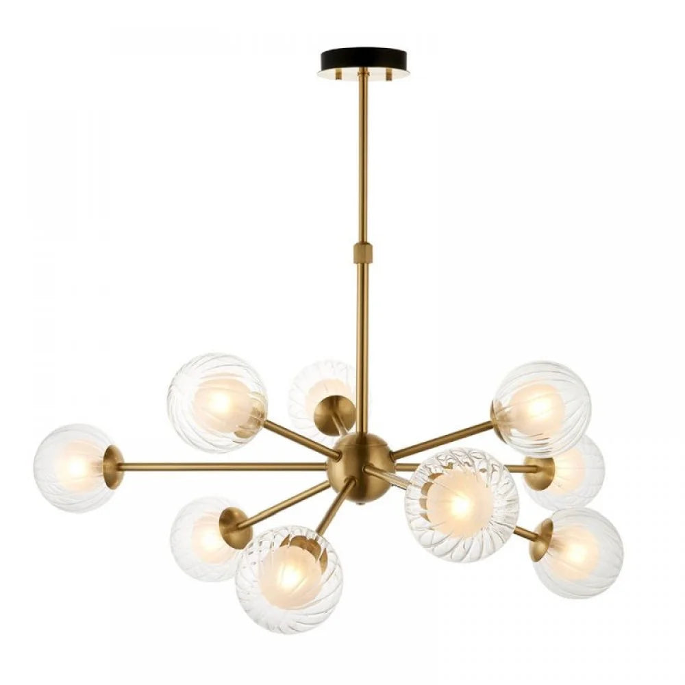 Track lighting with a long - lasting lifespanEnergy - efficient track lighting fixturesMuscovy 9Lt Multi-Arm Pendants - Satin Brass