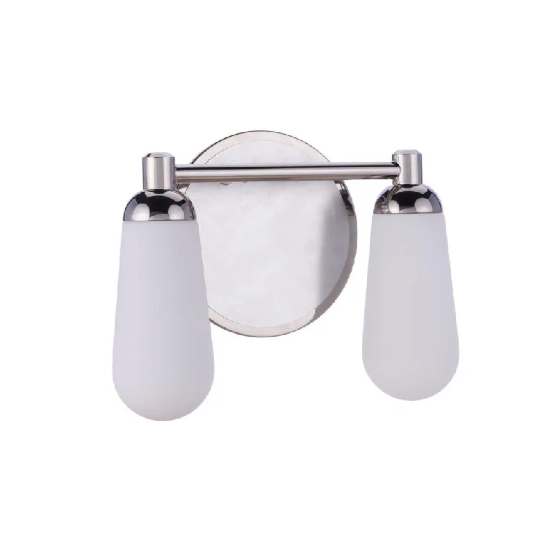 Industrial Ceiling - Mounted Lighting for Assembly PlantsRiggs 2 Light Vanity in Brushed Polished Nickel/Polished Nickel